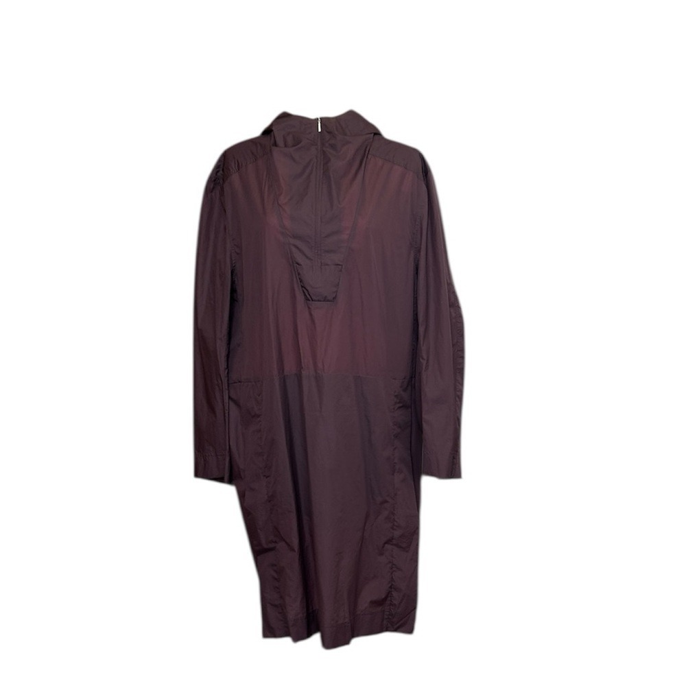 COS Men's Large Hooded Packable Lightweight Anorak Dark Burgundy Purple/Black